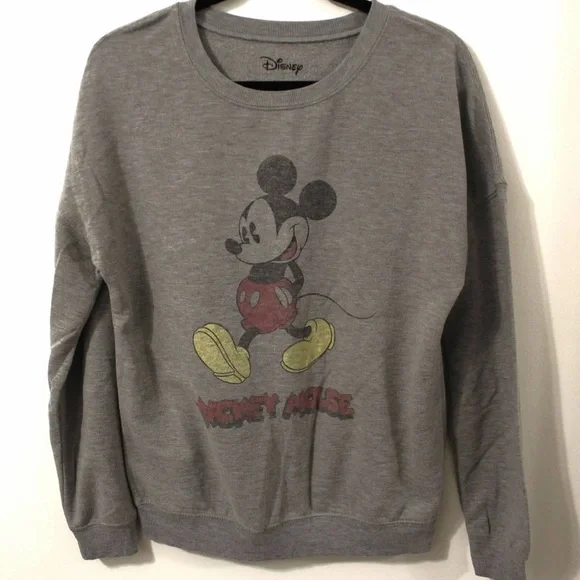 Disney Mickey Mouse gray sweatshirt M - Picture 1 of 2